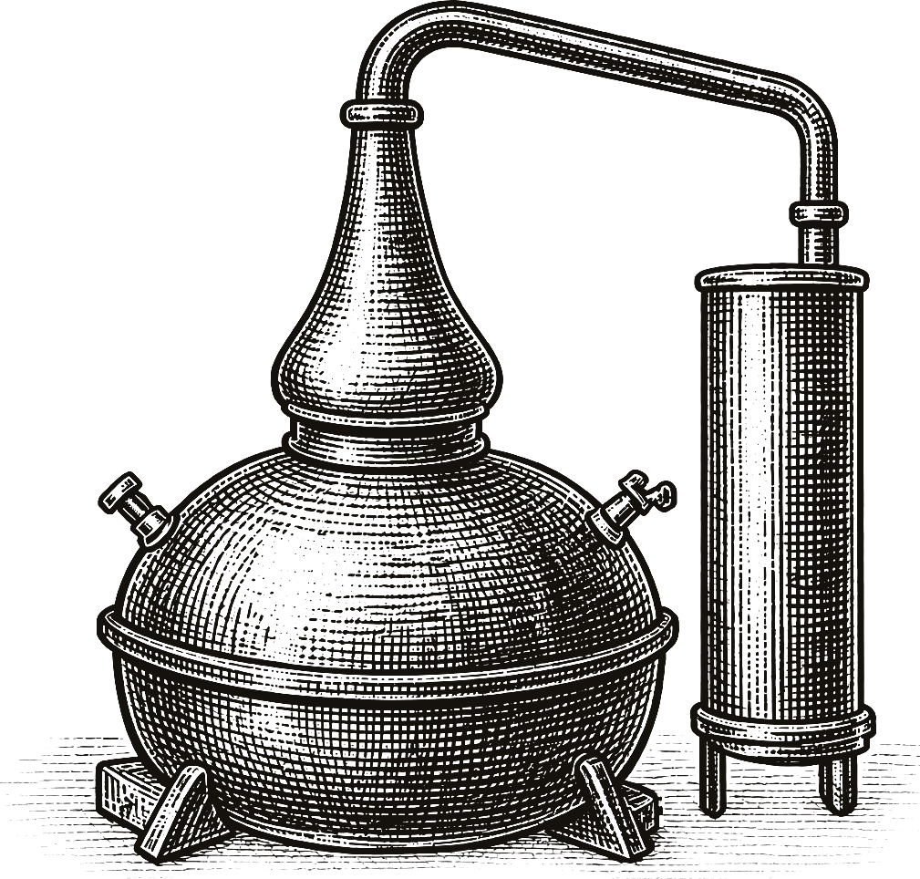 Distill — engraving